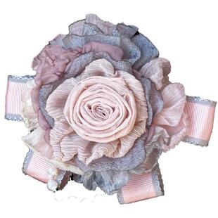 TeNg原创小众设计感复古风发饰玫瑰花朵抓夹/发卡/颈花/胸针/边夹