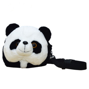 熊猫斜跨包女百搭双肩背包可爱卡通单肩包仿真手偶玩具礼物纪念品