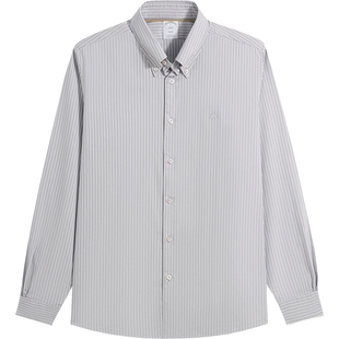 Brooks Brothers/布克兄弟男士25秋冬款纽扣领牛津纺条纹商务衬衫