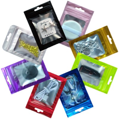 彩色镀铝开窗透明自封包装袋化妆