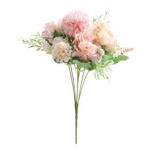 单束假花玫瑰仿真花束婚庆手捧花单支塑料把花装饰花摆设绢布干花