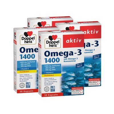 德国双心鱼油1400mg高纯度DHA