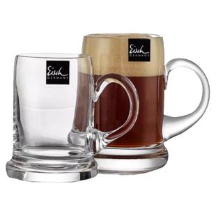 德国Eisch进口手工水晶玻璃轻奢精酿带把大容量扎啤杯家用啤酒杯