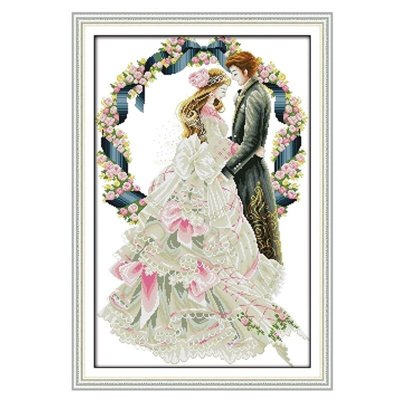 欧式婚婚礼十字绣百年好合结婚款