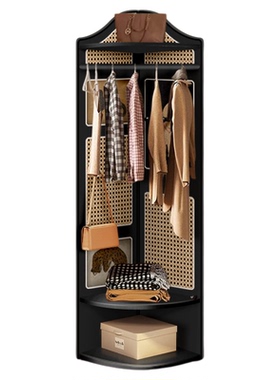 实木转角衣帽架墙角落地装饰摆件