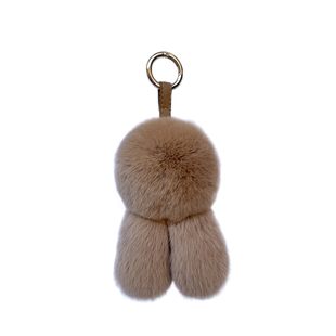 创意獭兔毛小兔子耳朵毛球装死挂饰兔皮草挂件毛绒包包汽车钥匙扣
