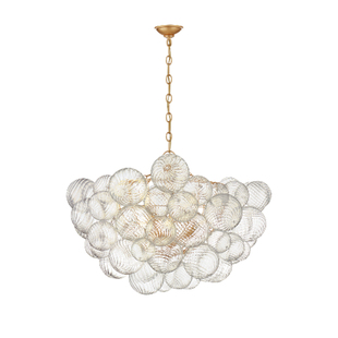 现代美式复古别墅客厅挑空法式餐厅衣帽间主卧室玻璃泡泡球吊灯