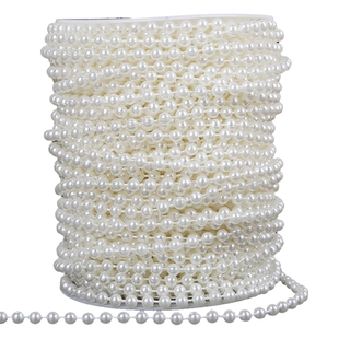 圣诞树珍珠链串装饰品配件连线珠链链条diy婚庆材料仿项链帘毛条