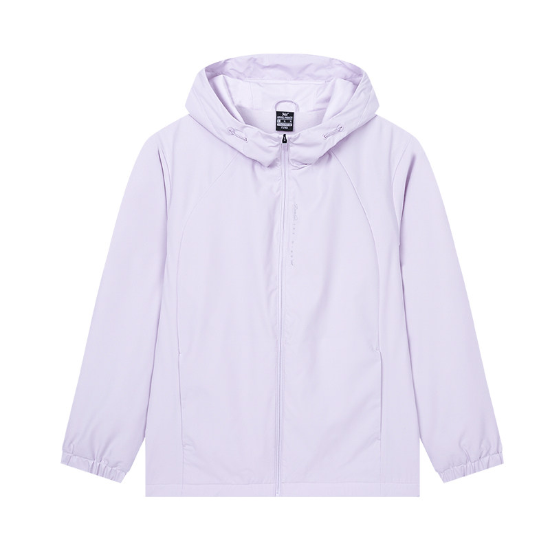 361度女式运动外套绒里加厚保暖连帽户外风衣冬季新品562542053A