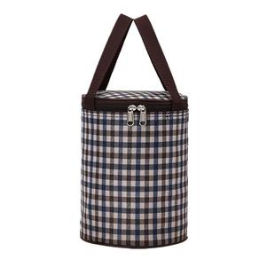 饭袋便当包保温桶袋子学生圆形饭盒袋便当盒饭桶保温袋带饭手提袋