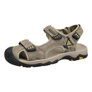 健腾公羊断码清仓特价夏季真皮凉鞋男包头户外防滑软底沙滩凉拖鞋