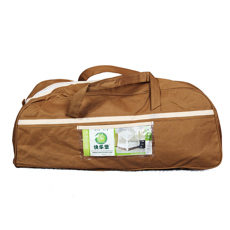 快乐堡 三开门方顶落地式加密无底加粗烤漆支架公主风蚊帐