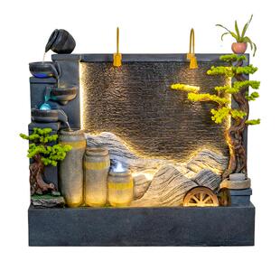 大型水幕墙隔断假山喷泉生财流水摆件迎门墙酒店公司庭院别墅造景