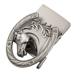 新款男士腰带头休闲马形自动扣皮带扣3.5cm滑道裤带卡扣时尚