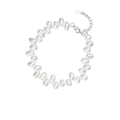 周六福巴洛克珍珠手链女淡水珍珠S925银手饰优雅节日礼物送女友