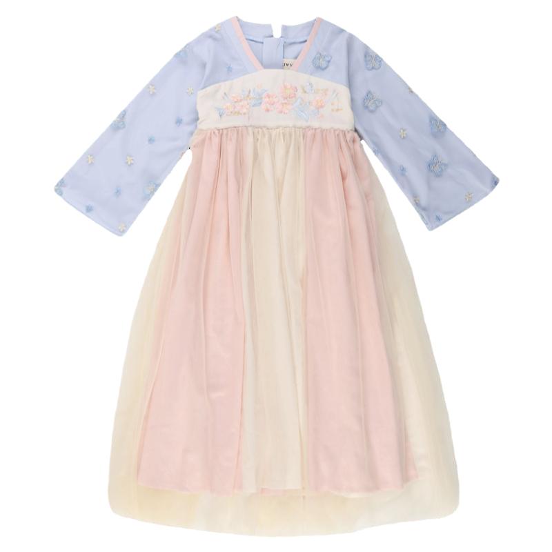 IVY HOUSE常春藤女大童 儿童传统国风汉服连衣裙夏季刺绣改良襦裙