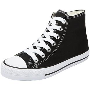 人本官方旗舰店正品高帮帆布鞋女春秋2026新款百搭款板鞋夏款女鞋