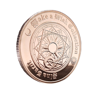 欧美塔罗创意礼品星座币家居装饰幸运硬币日月许愿硬币金银双色币