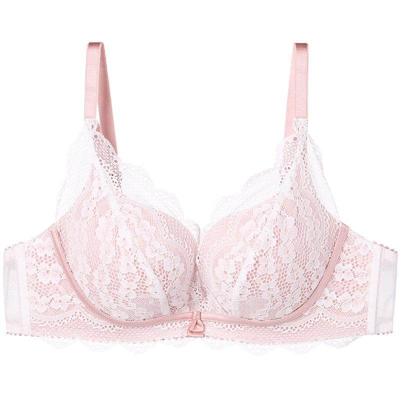 【舒挺杯】芬狄诗蕾丝内衣女无钢圈小胸聚拢上托舒适收副乳文胸