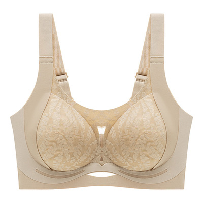 丰美斯提花杯反重力聚拢上托调整型内衣女大小胸无痕粉底液文胸女