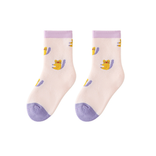 皇室童缘儿童卡通动物袜子春秋冬季男女童中筒袜宝宝运动袜中大童