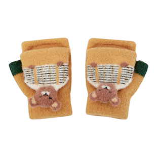 巴拉巴拉儿童手套男童女童半指翻盖小童宝宝保暖五指套冬季新款小