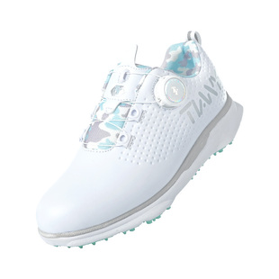 高尔夫球鞋男女儿童防水防滑运动球鞋固定鞋钉白色旋转钮鞋带鞋子