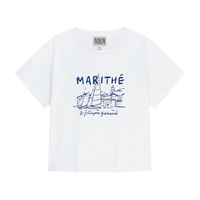 MARITHE女士法式印花短T恤