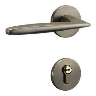 新中式门锁室内卧室门把手家用磁吸静音分体锁青古铜房门锁木门锁