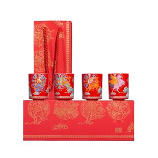 敦煌研究院瑞兽献禧茶具套装婚礼敬茶茶具新婚礼物结婚敬茶杯实用