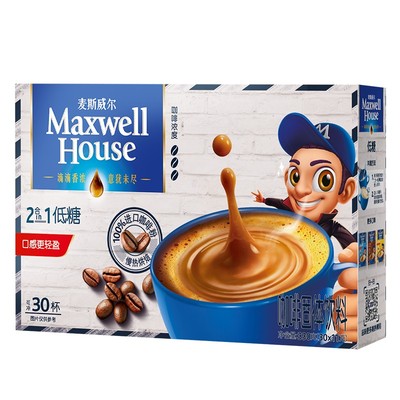 麦斯威尔低糖二合一速溶咖啡粉