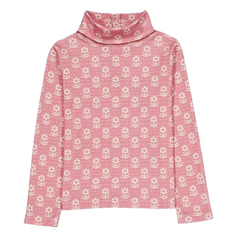 Little现货 法国hello simone FW26秋冬女童碎花上衣高领打底衫