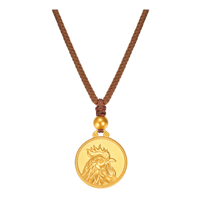 明牌珠宝古法黄金鸡年生肖本命佛