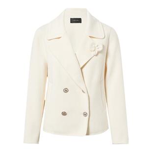 【羊毛】La Koradior拉珂蒂商场同款气质双排扣西装领毛呢短外套