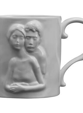 稀奇艺术因为爱情浮雕骨瓷对杯
