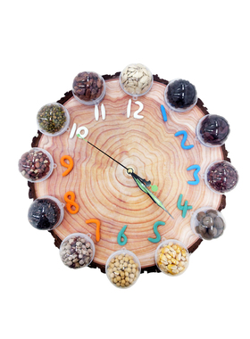 幼儿园手工环创材料五谷种子时钟