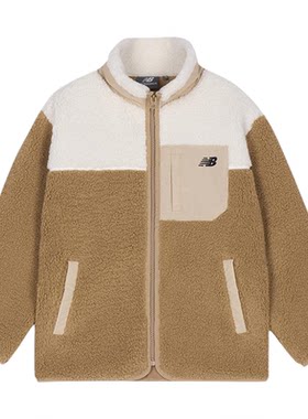 Newbalance nb官方童装 4-14岁男女童秋冬新品仿羊羔绒拼接外套