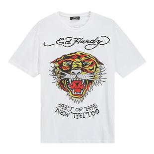 Ed Hardy埃德哈迪冬季新款美式烫钻虎头男士潮牌时尚短袖T恤