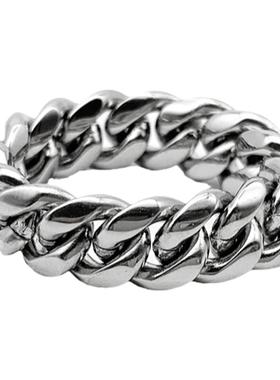 简约钛钢不掉色古巴链街头说唱