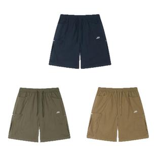 吕小虎ACTUP 夏季新款刺绣大口袋工装短裤男生松紧腰宽松五分裤潮