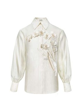 山谷少年立体蝴蝶兰光泽感衬衫