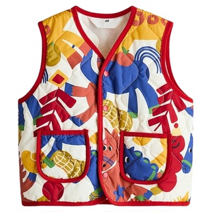【新年系列】HM童装儿童男童女童棉服红色马年拜年服背心1318618