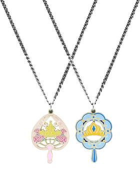 卡通扇子钛钢蛇骨链男女项链吊坠