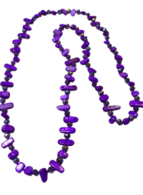 紫色贝壳毛衣链长款女简约百搭长款项链衣服挂链高档温柔气质饰品