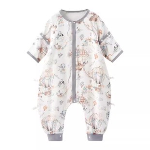 欧孕婴儿分腿睡袋四季通用宝宝恒温一体睡袋儿童防踢被子春秋冬款