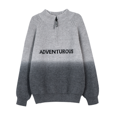 贝田男童冬季加厚保暖渐变毛衣