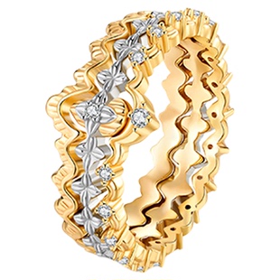 sanswood森吾《身在福中》三合一金银拼色套戒原创设计感叠戴戒指