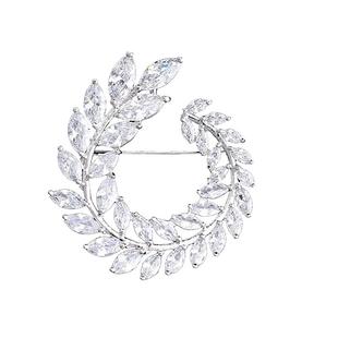 高档水晶麦穗西服胸针小香风毛衣配饰开衫披肩扣别针气质胸花3157