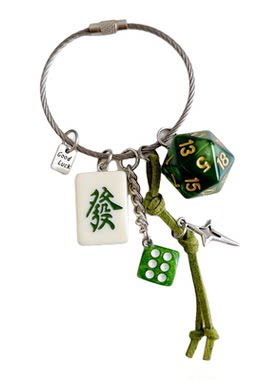 国潮發麻将发财转运钥匙扣