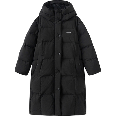 巴拉巴拉女童羽绒服中大童宝宝中长款加厚外套冬季童装儿童黑色潮